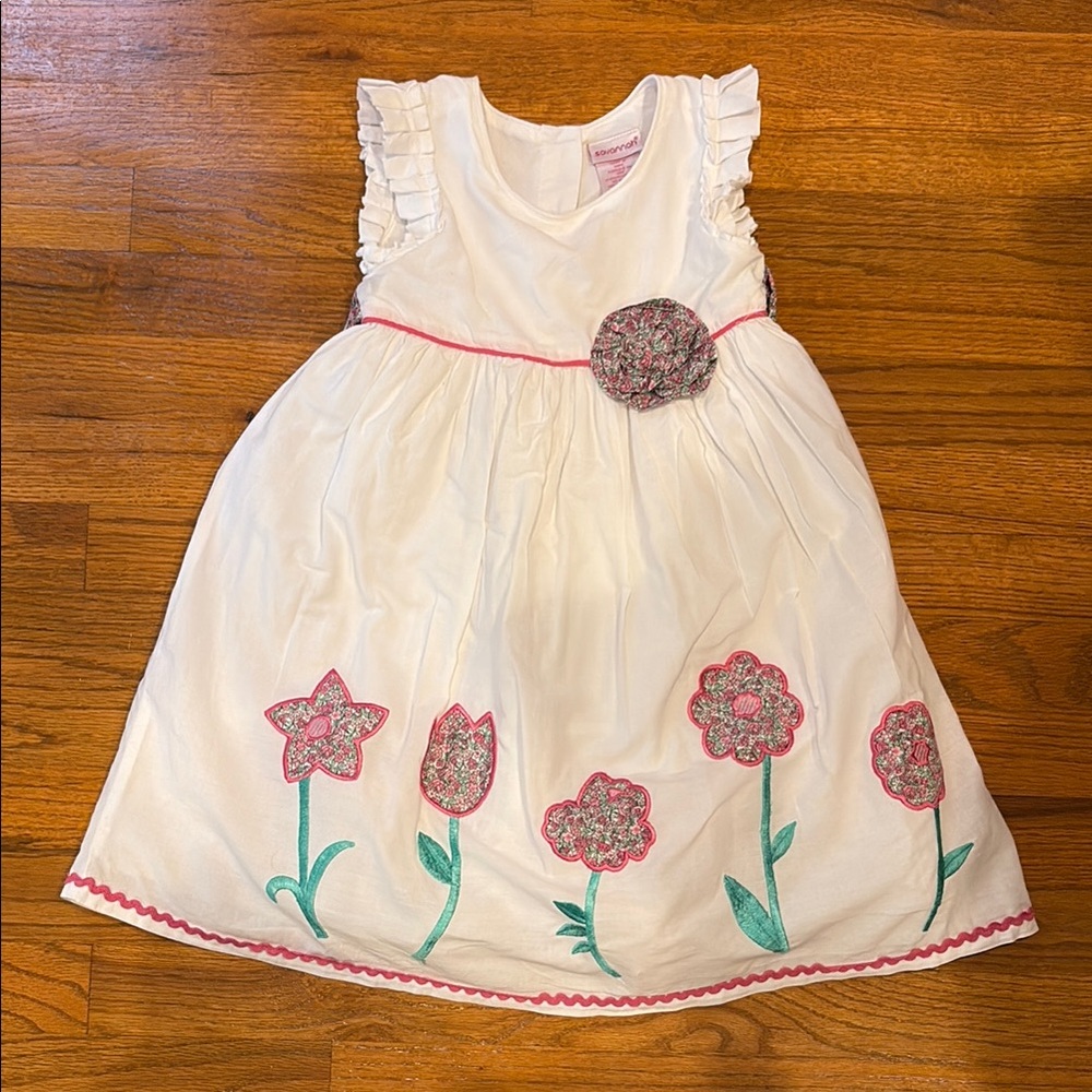 Savannah White Cream Ruffled Sundress